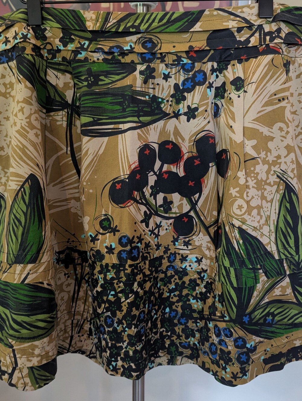 $35 Anthropologie Size 12 Vintage Edme & Esyllte Blueberry Tiered Mini Skirt